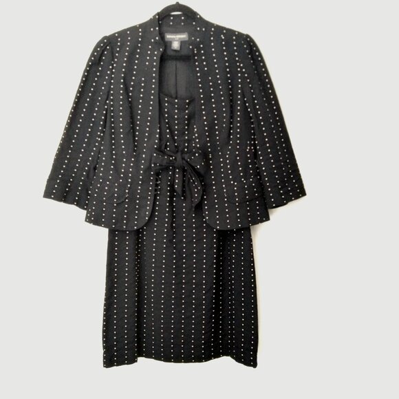 Banana Republic Dresses & Skirts - 100% Cotton Black Pinstripe with White Dots Retro SunDress & Blazer Suit Sz 10